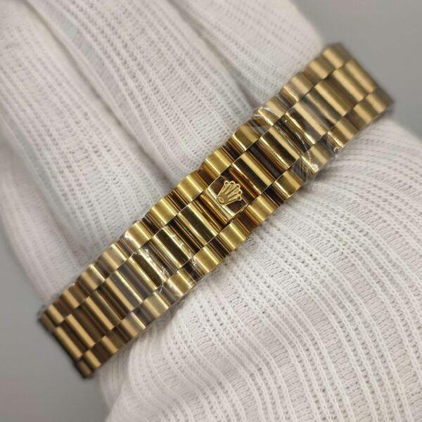 Rolex Day-Date Stainless Watch with Golden Dial