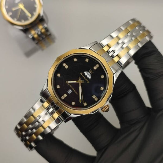 Success Way Classic 2-Tone Wrist Watch with Black Dial